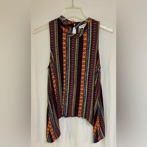 Monteau Patterned Flowy Tank Top